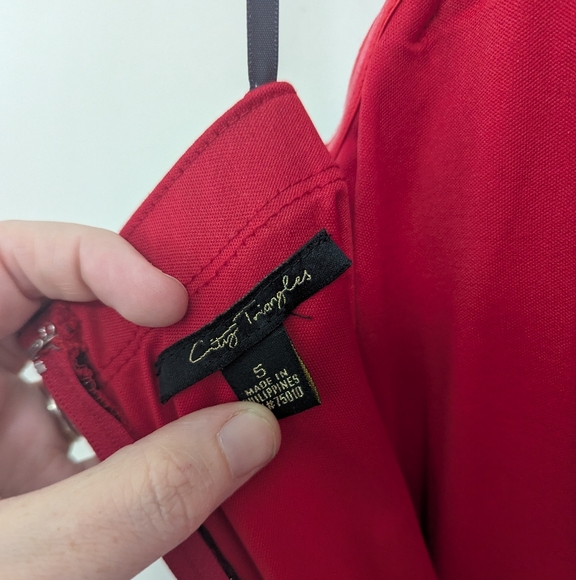 Vintage‎ Y2K City Triangles Whimsigoth Red Burnout Mesh Floral Evening Gown - Picture 13 of 16